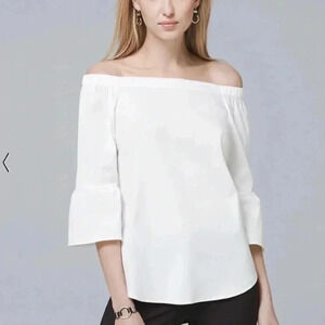 White House Black Market OFF SHOULDER BELL TOP
